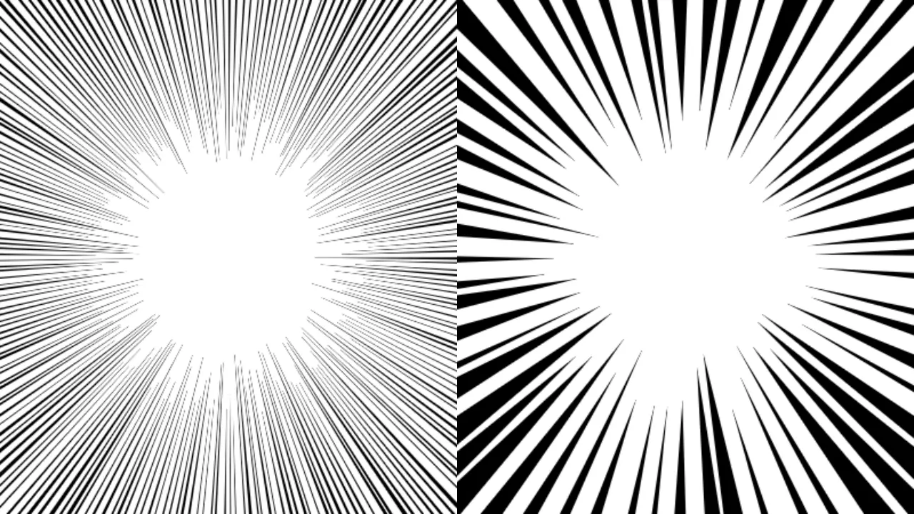 集中線の太さを変えた比較画像
